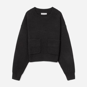 Everlane Belgian Waffle Pocket Pullover Black XS